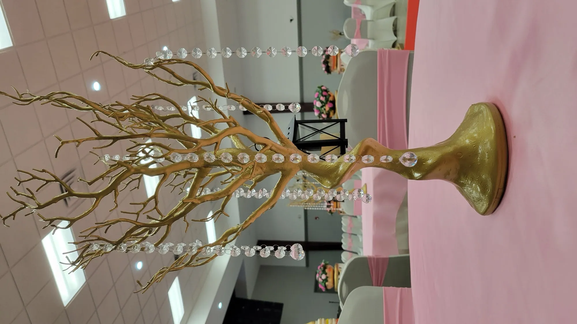 Pink theme venue overview — Pink Wisteria Mandap